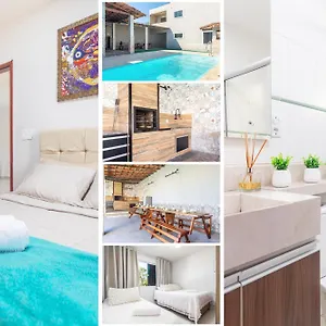  Casa de Férias Refugio Tropical Casa De Com Piscina Aquecida E 4 E Garagem 3 Carros, 800 Mtrs Da Internet 700 Mbps, Privado Com Pista De Skate , Quadra De Futevolei , Campos E Quadras De Futebol!